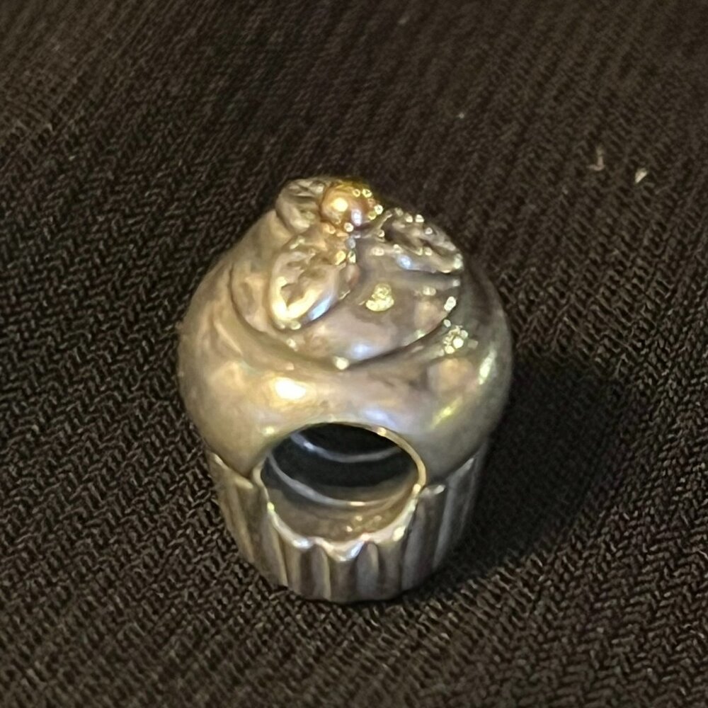 Pandora Cupcake Charm – 14K Gold & Sterling Silver– ALE 925 – Retired - Picture 2 of 8